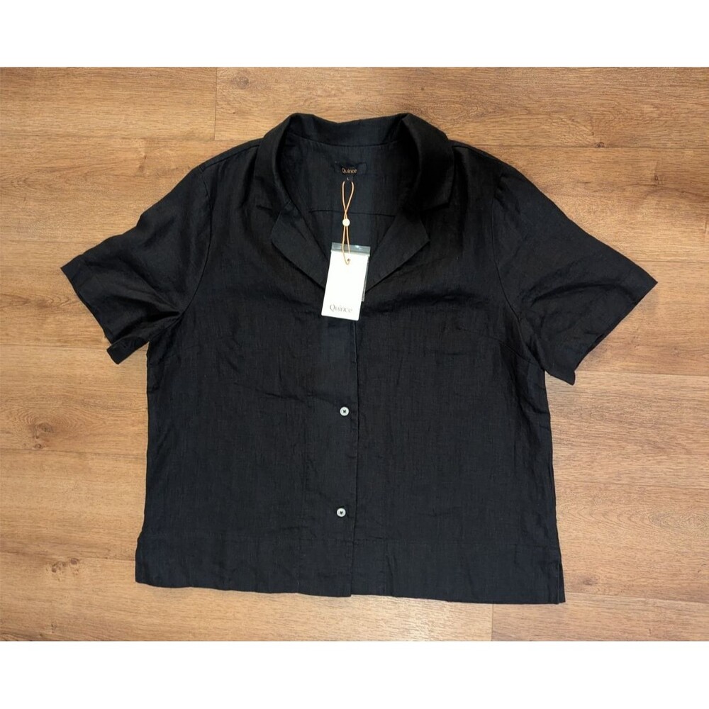NWT Quince 100% European Linen Short Sleeve Shirt Summer breathable sustainable